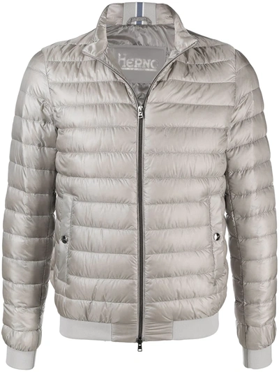 Shop Herno Padded Bomber Jacket In Neutrals
