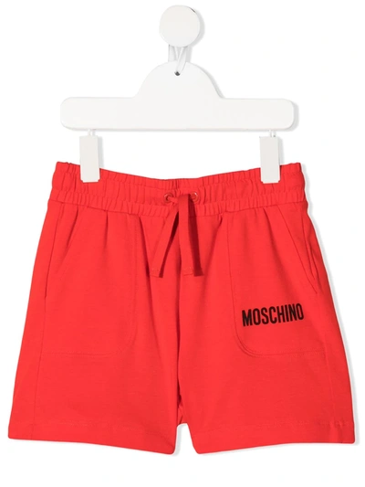Shop Moschino Logo-print Shorts In Red