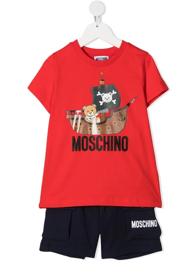 Shop Moschino Pirate Teddy Bear Tracksuit In Red