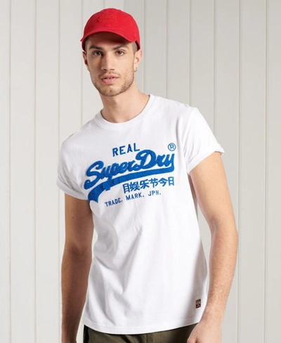 Shop Superdry Vintage Logo Chenille Standard Weight T-shirt In White