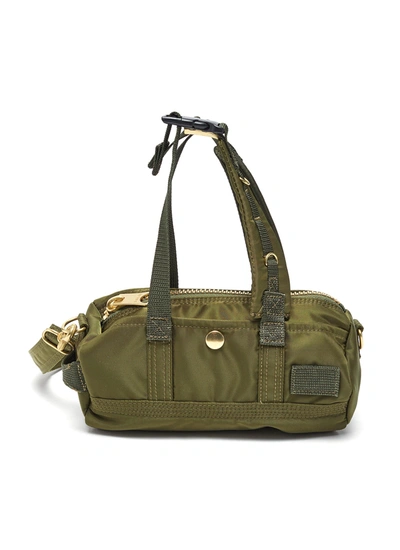 Shop Sacai Mini Nylon Duffle Crossbody Bag In Green