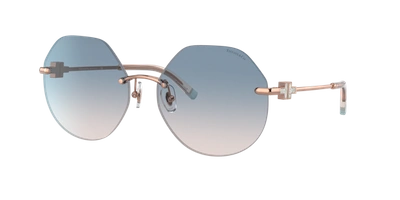 Tiffany & Co Womens Red Tf3077 Tiffany T Hexagonal-frame Acetate And Metal Sunglasses In Blue