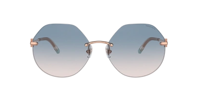 Tiffany & Co Womens Red Tf3077 Tiffany T Hexagonal-frame Acetate And Metal Sunglasses In Blue