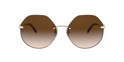 Tiffany & Co . Woman Sunglasses Tf3077 In Brown Gradient