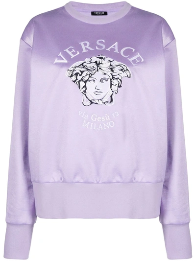 Shop Versace Medusa-head Sweatshirt In Purple
