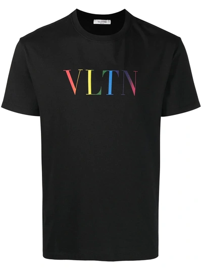 Shop Valentino Vltn Logo-print T-shirt In Black