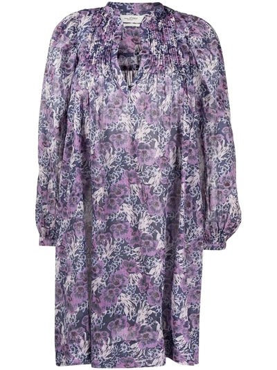 Shop Isabel Marant Étoile Floral-print Cotton Dress In Purple