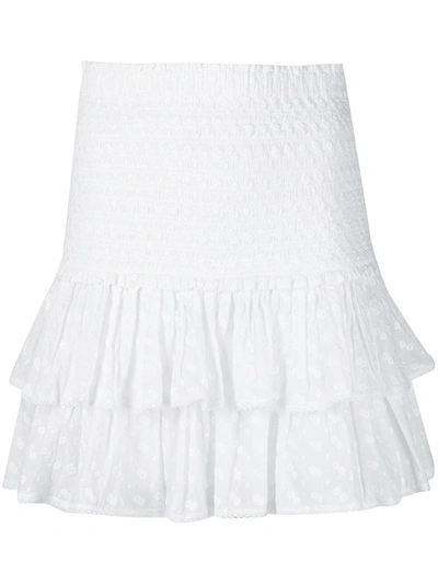 Shop Isabel Marant Étoile Ruffled-hem Miniskirt In White