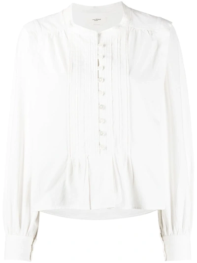 Shop Isabel Marant Étoile Okina Padded-shoulder Cotton Shirt In White