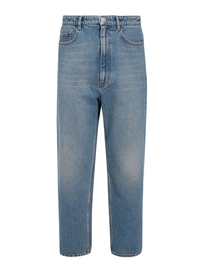Shop Balenciaga Vintage Effect Denim Jeans In Light Blue