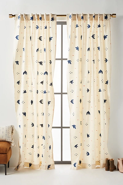 Shop Anthropologie Halian Curtain By  In Blue Size 50x63