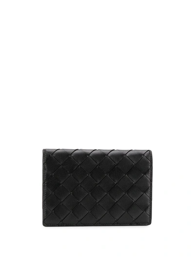 Shop Bottega Veneta Leather Passport Case In Black