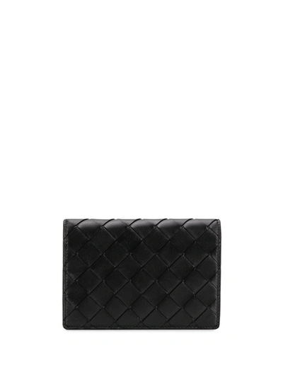 Shop Bottega Veneta Leather Passport Case In Black