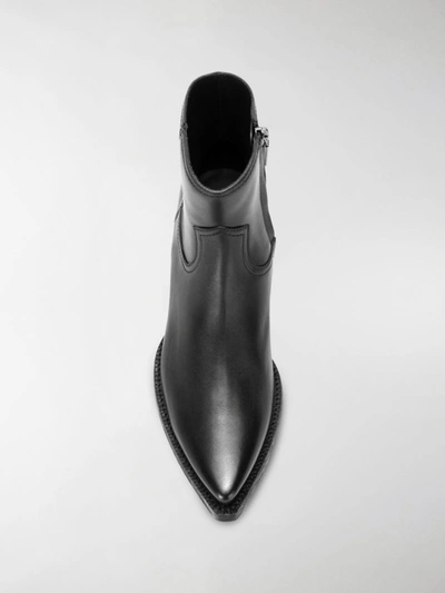 Shop Saint Laurent Leather Ankle Boots