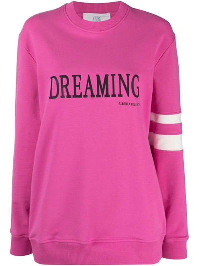 Shop Alberta Ferretti Dreaming Print Sweatshirt In Pink