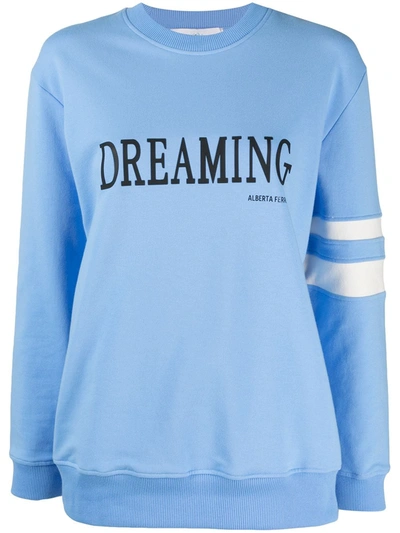 Shop Alberta Ferretti Dreaming Slogan Sweatshirt In Blue