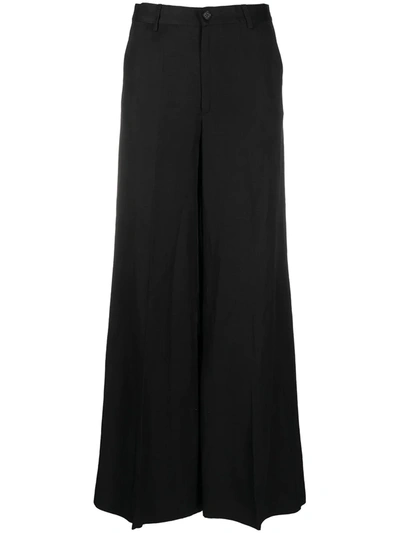 Shop P.a.r.o.s.h Tailored Wide-leg Trousers In Black