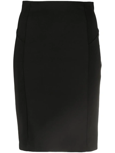 Shop Patrizia Pepe Fitted Mini Pencil Skirt In Black