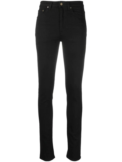 Shop Saint Laurent High-rise Skinny Jeans In Black