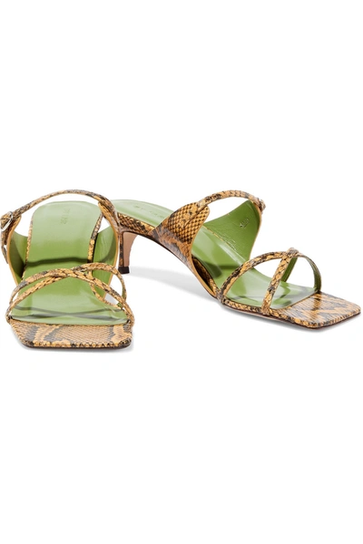 Shop By Far Candy Leather Mules In Animal Print