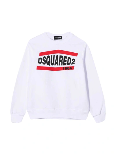 Shop Dsquared2 White Teen Sweatshirt In Bianco
