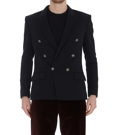 Shop Balmain Blazer In Blue