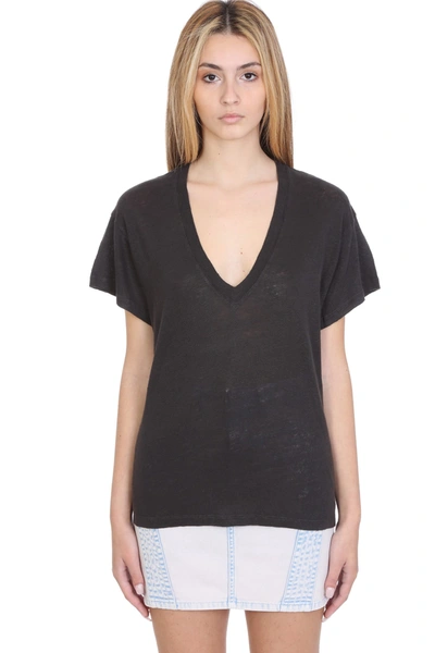 Shop Iro Heloise T-shirt In Black Linen
