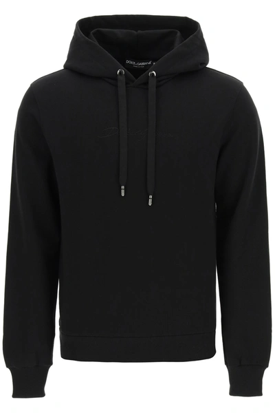Shop Dolce & Gabbana Hooded Sweatshirt In Nero (black)