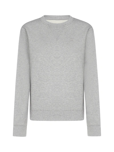 Shop Maison Margiela Monogram Cotton Sweatshirt In Grey Melange