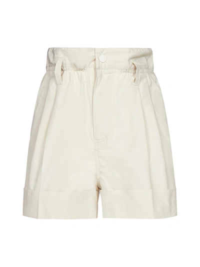 Shop Moncler Nylon Shorts In Bianco