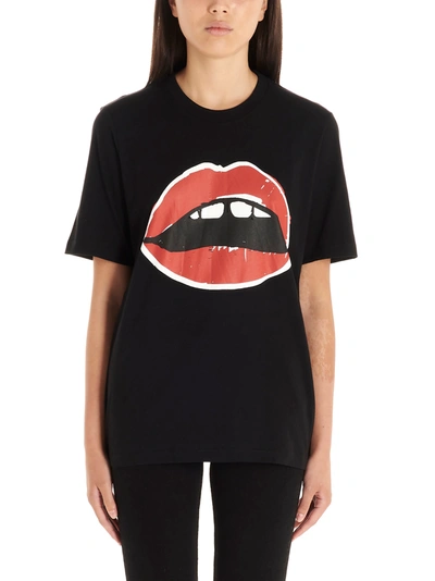 Shop Markus Lupfer Painted Blush Lip Alex T-shirt In Black