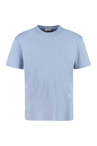 Shop Nanushka Cotton Crew-neck T-shirt In Blue