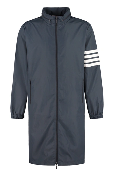 Shop Thom Browne Extractable Hood Jacket In Blue