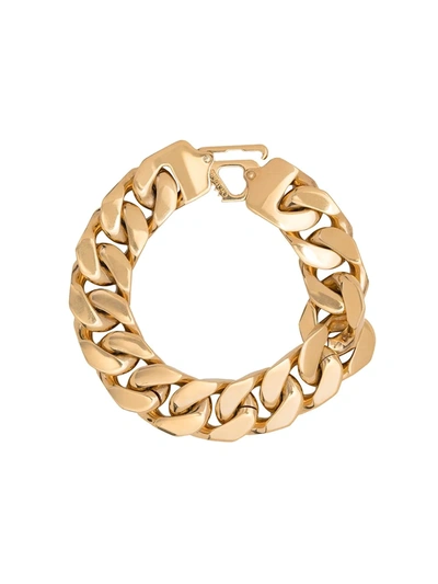 Shop Off-white Clip-fastening Curb-chain Bracelet In Gold