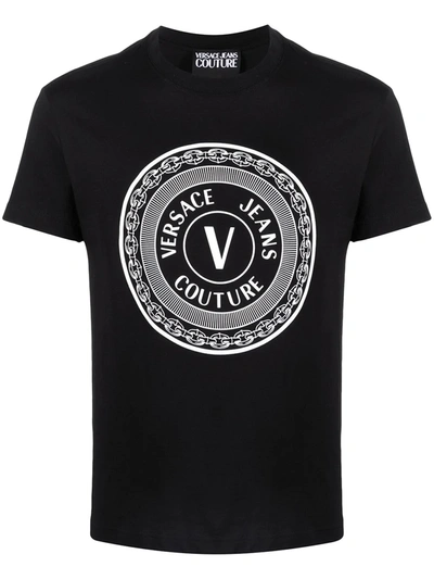 Shop Versace Jeans Couture Logo Print T-shirt In Black