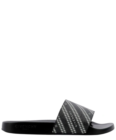 Shop Givenchy "chaîne" Slide Sandals In Black  