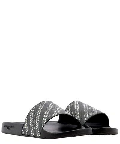 Shop Givenchy "chaîne" Slide Sandals In Black  