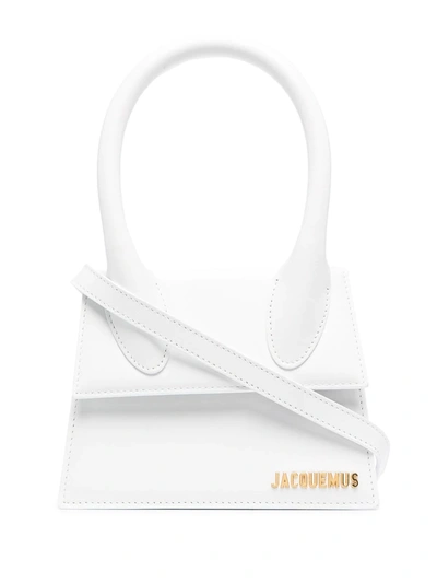 Shop Jacquemus Le Chiquito Moyen Top-handle Bag In White