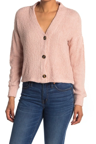 Shop Philosophy Knit Button Front Cardigan In Peach