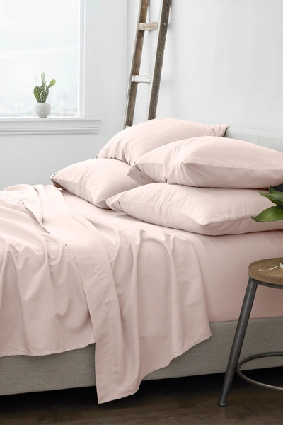 Shop Ienjoy Home Homespun Premium Ultra Soft 6 Piece Microfiber Solid Sheet Set In Blush