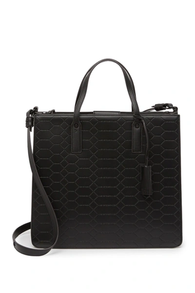 Shop Aimee Kestenberg Mariah Triple Entry Tote Bag In Black Signature Embo