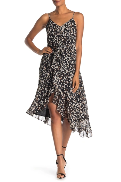 Shop 19 Cooper Leopard Print Asymmetrical Midi Dress In Animal