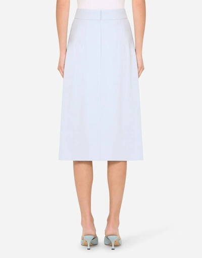 Shop Dolce & Gabbana Cady Midi Skirt In Azure