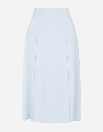 Shop Dolce & Gabbana Cady Midi Skirt In Azure