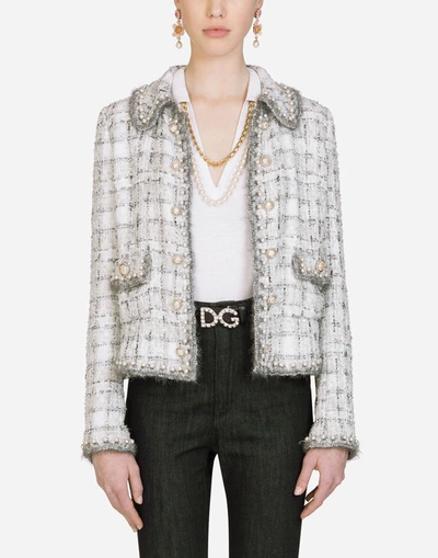 Shop Dolce & Gabbana Tweed Gabbana Jacket In Multicolor