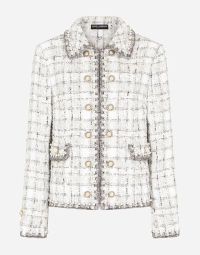 Shop Dolce & Gabbana Tweed Gabbana Jacket In Multicolor