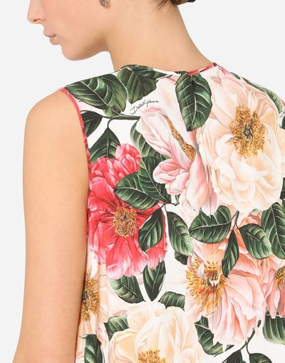 Shop Dolce & Gabbana Camellia-print Cady Top