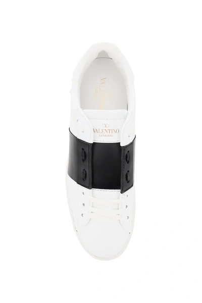 Shop Valentino Garavani Open Sneakers In Bianco Nero Bianco