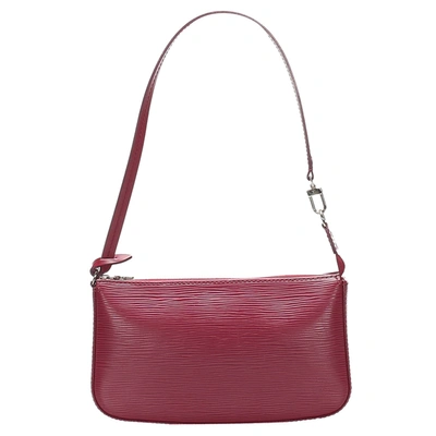 Pre-owned Louis Vuitton Red Epi Leather Pochette Accessoires Nm Bag