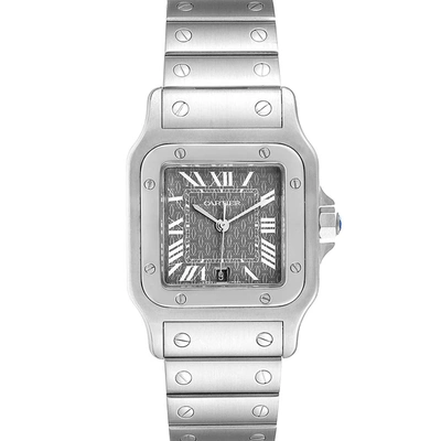 Pre-owned Cartier Grey Stainless Steel Santos Galbee Quartz W20061d6 Men's Wristwatch 29 Mm